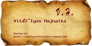 Vitályos Hajnalka névjegykártya